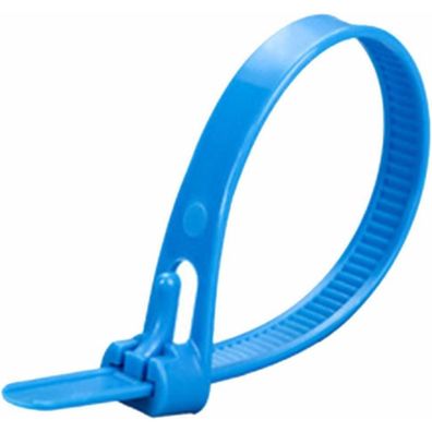 Oksdown Wiederverschließbare Kabelbinder, Blau, 300 mm x 7,6 mm, 100 Stück