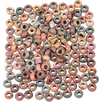 Kyeygwo 20x Große Loch Perlen aus Picasso Jaspis (14x8mm) für