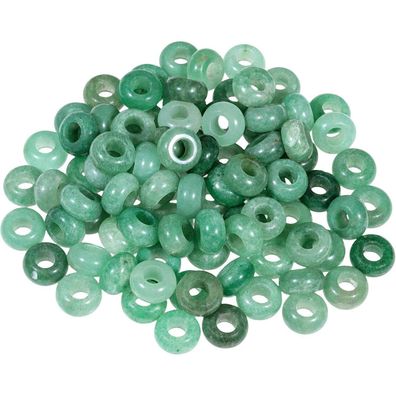 Kyeygwo 20x Große Loch Perlen Grüner Aventurin 14mmx8mm für Schmuckherstellung
