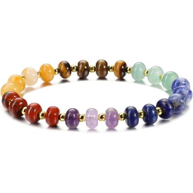Gehecrst 7 Chakra Armband aus natürlichen Edelsteinen - Schmuckstein Yoga Armband