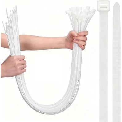 Caiery 100 Stück Große lange Kabelbinder 450 mm x 10 mm, UV-Beständig, ultra