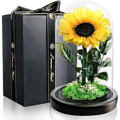 Ewige Sonnenblume im Glas - Konservierte Blume als Geschenk für Frauen, Mama