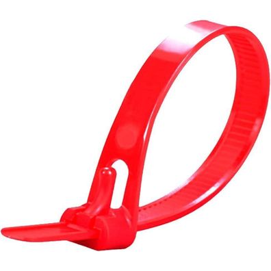 Oksdown Kabelbinder wiederverschließbar Rot 300 mm x 7,6 mm, 100 Stück