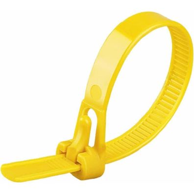 Oksdown Kabelbinder Gelb 300mm x 7,6mm, 100 Stück, UV-Beständig