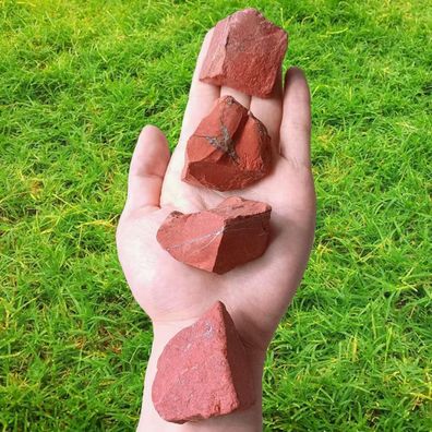 Qinjiejie Große Red Jasper Rohsteine, Premium Wassersteine Kristalle, 4 Stück