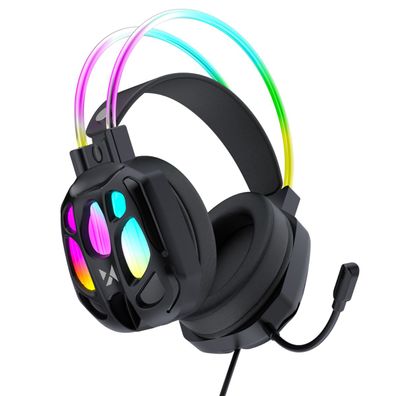 Wozinsky WSG-1118 Gaming Headset RGB 50 mm Mikrofon Schwarz