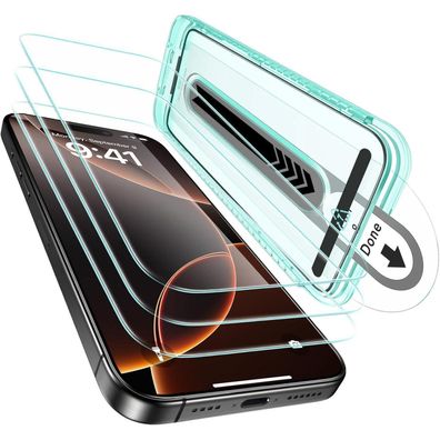 ESR Displayschutzfolie für iPhone 16 Pro Max, 3 Stück gehärtetes Glas mit