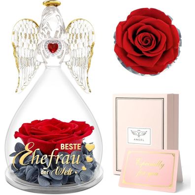 Sunia Ewige Rose Engel Figur Geschenk für Ehefrau - Beste Ehefrau der Welt