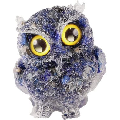 Nupuyai Lapislazuli Eule Figur Deko, 6 cm kleine Kristall Eule Statue