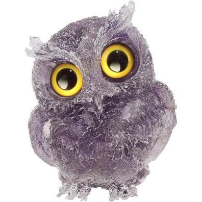 Nupuyai Amethyst Stein Eule Figur Deko, Kristall Eule Statue, Schmuckstein Eulen
