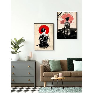 LYBOHO Japanische Frau Poster Leinwand Wandkunst Kunstdrucke Wohnzimmer