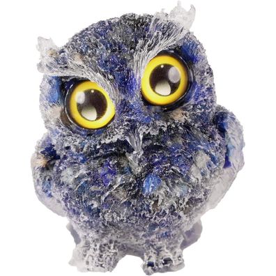 Nupuyai Lapislazuli Eule Figur Deko, Kristall Eule Statue, Schmuckstein Eulen