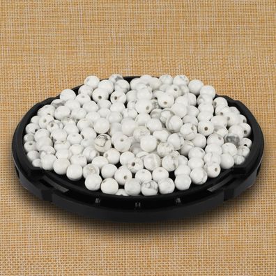 SOSMAR 180 Stück Weiße Howlith Perlen, 4mm Rund, Lose Edelsteine für Schmuck