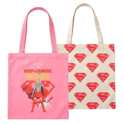 Superman Supergirl Einkaufstasche Tragetasche Stofftasche aus Polyester Baumwolle