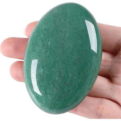 Qinjiejie Großer grüner Aventurin 2.4" ovaler Kristall - Natürlicher Edelstein