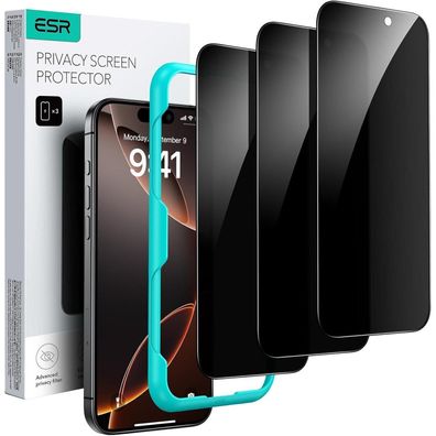 ESR Displayschutzfolie aus gehärtetem Glas für iPhone 16 Pro Max, 3 Stück, mit