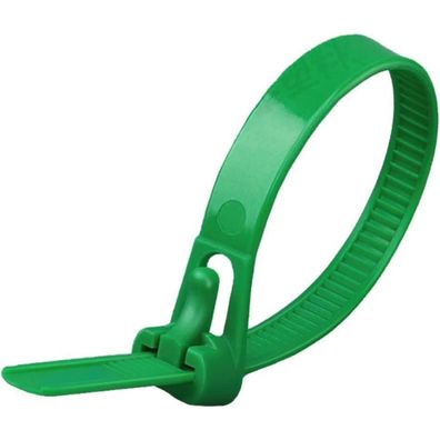 Oksdown Kabelbinder wiederverschließbar Grün 500mm x 7,6mm, 100 Stück