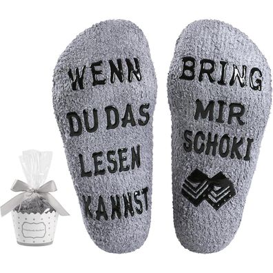 Bonangel Damen Socken "Wenn du das lesen kannst, bring mir Schoki" - Witziges