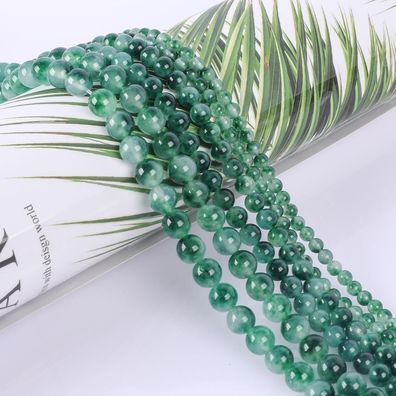 SOSMAR 120 Stück Grüner Chalcedon Perlen, Edelsteine Halbedelsteine Rund Ø 6mm