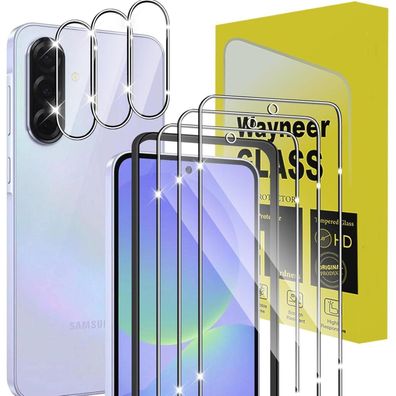 Wayneer Displayschutzfolie für Samsung Galaxy A36 5G, 3x Panzerglas & 3x