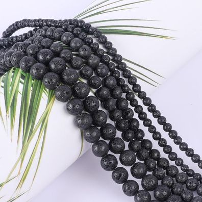 SOSMAR ca. 90 Stk. Natürliche Lavastein Perlen, Ø 8mm, für Schmuck Basteln