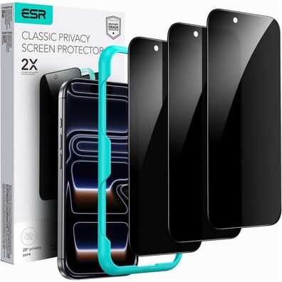 ESR Displayschutzfolie für iPhone 17 Pro Max, 3 Stück, gehärtetes Glas mit