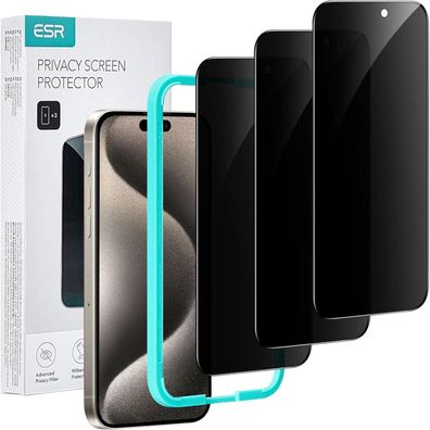 ESR iPhone 15 Pro Max Panzerglas Display Sichtschutz, Anti Spy Displayschutz (3