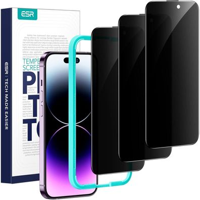 ESR Sichtschutz Displayschutz aus gehärtetem Glas für iPhone 14 Pro Max, 3