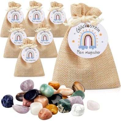 Otuuz 12er Set Glückssteine für Kinder - Mutsteine & Glücksbringer für