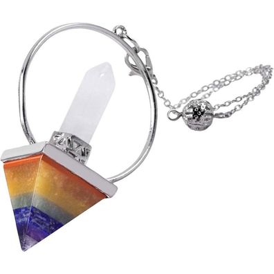 Kyeygwo 7 Chakra Energie Pyramiden Pendel aus Kristall mit 7 Chakren Stein für