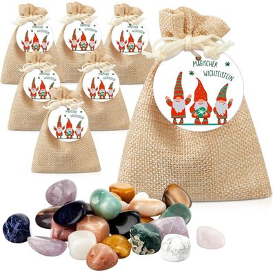 Otuuz 12er Set Glückssteine für Kinder - Mutsteine, Glücksbringer & Magische