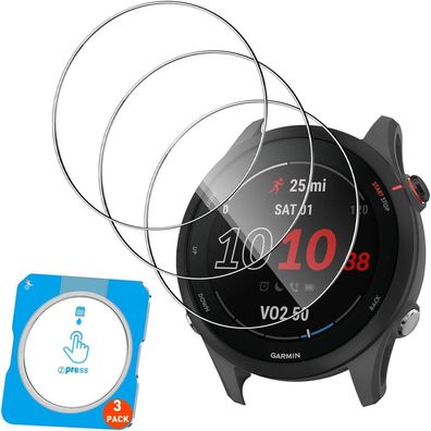 QULLOO Schutzfolie für Garmin Forerunner 255/255 Music, 3 Stück Panzerglas mit
