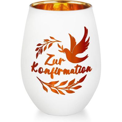 Belillpipi Windlicht personalisiert zur Konfirmation, Teelichthalter mit