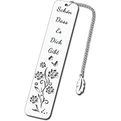 EFNHJF5 Lesezeichen "Schön dass es Dich gibt" - Dankeschön Geschenk für Frauen