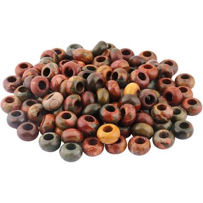 mookaitedecor 20x Natürliche Edelstein Perlen Rondelle mit großem Loch (14x8mm)