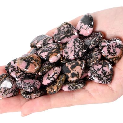 Gujoxila 20x Rhodonit Herz Heilkristalle Naturstein Edelsteine poliert für