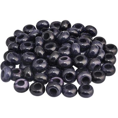 mookaitedecor 20 Stk. Blaue Sandstein Rondelle Perlen mit großem Loch (14x8mm)