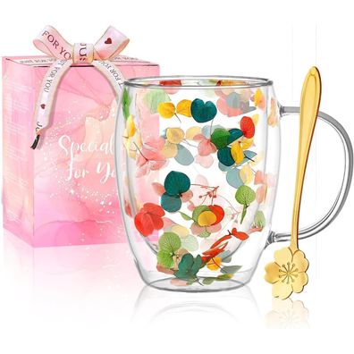 Arefen Doppelwand Glas Kaffeetasse mit Griff, isoliert, hitzebeständig, mit