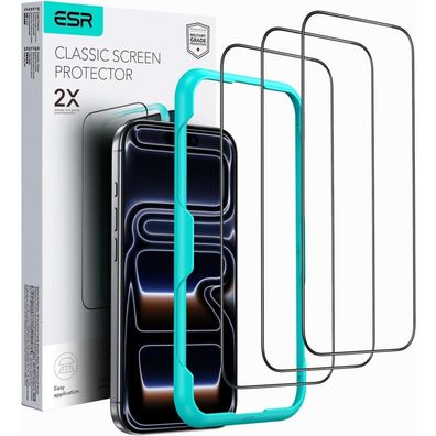ESR Displayschutzfolie für iPhone 17 Pro (3 Stück) - Gehärtetes Glas, 9H Härte
