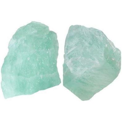 Qinjiejie Große grüne Fluorit Kristall Rohsteine, 2 Stück, 100% Natursteine für