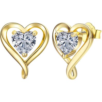 LAVUMO Ohrringe Silber 925 Rosegold Gold Damen Ohrstecker Set - Geschenke für