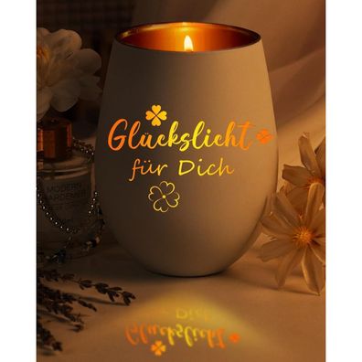 Windlicht mit Gravur - Elegantes Glas Teelichthalter Geschenk für Frauen