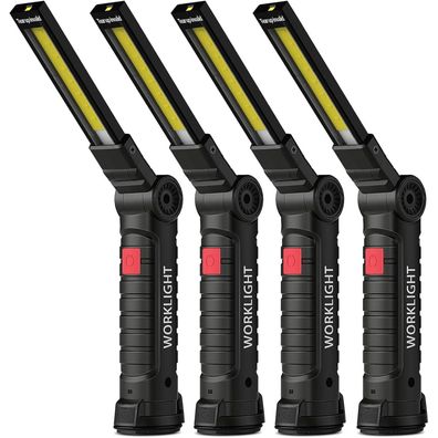 Coquimbo LED Arbeitsleuchte Werkstattlampe, 4 Stück Schwarz, Wiederaufladbar