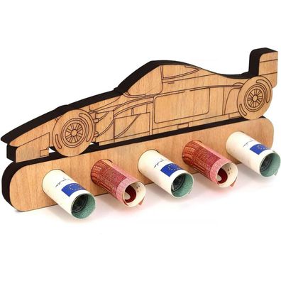 Giftota Originelles Geldgeschenk aus Holz für Rennfahrer - Einzigartige