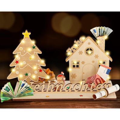 Giftota Geldgeschenk zu Weihnachten mit LED Lichterkette, Kreatives