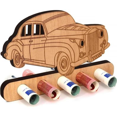 Giftota Geldgeschenk aus Holz im Luxusauto Design - Originelle Geschenkidee für