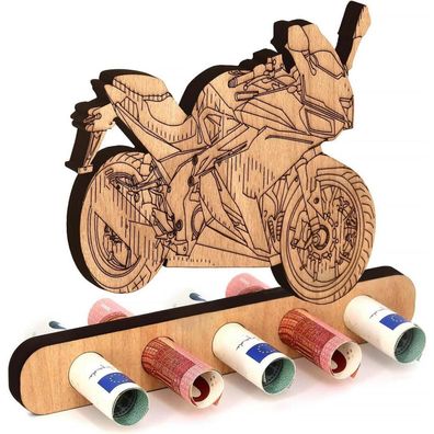 Giftota Motorrad Geldgeschenk aus Holz - Originelles Geschenk für