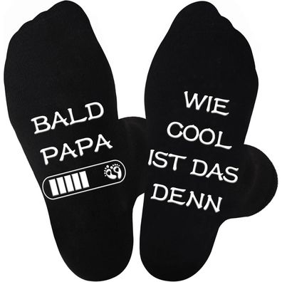 Jeasona Herren Socken mit Anti-Rutsch-Sohle und "Bald Papa" Spruch - Geschenk