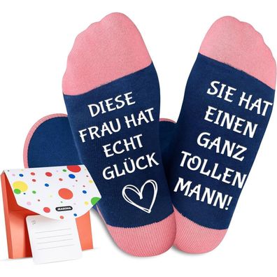 Jeasona Damen Socken 39-42 Rutschfest Baumwolle - Lustige Geschenkidee für