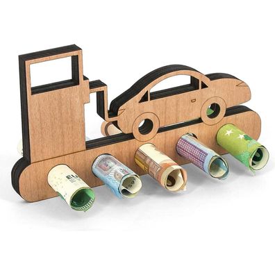 Giftota Geldgeschenk Holz - Originelles Geschenk für Führerschein, neues Auto